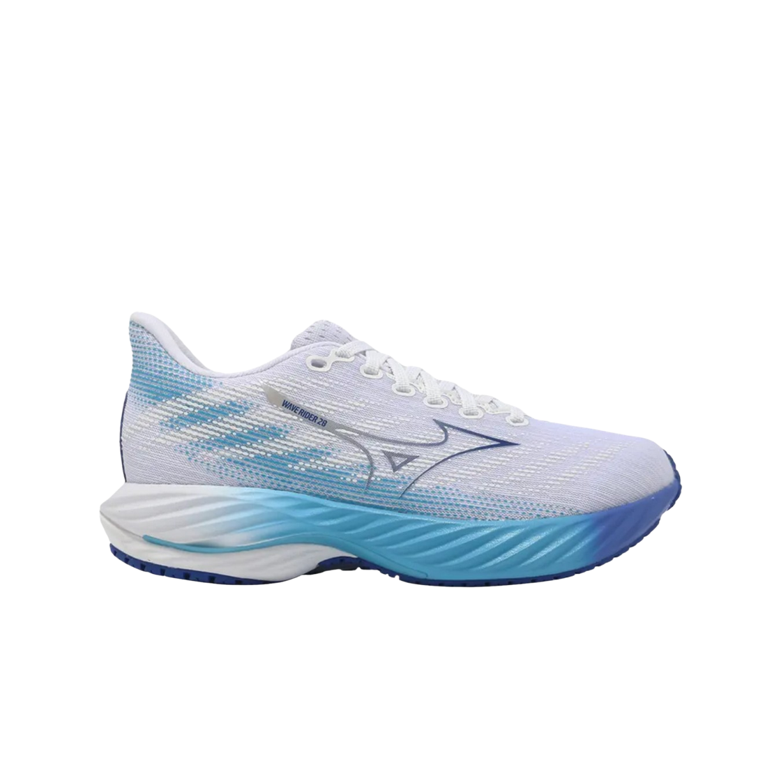 J1GD240621 (W) Mizuno Wave Rider 28 SW White Mugen Blue