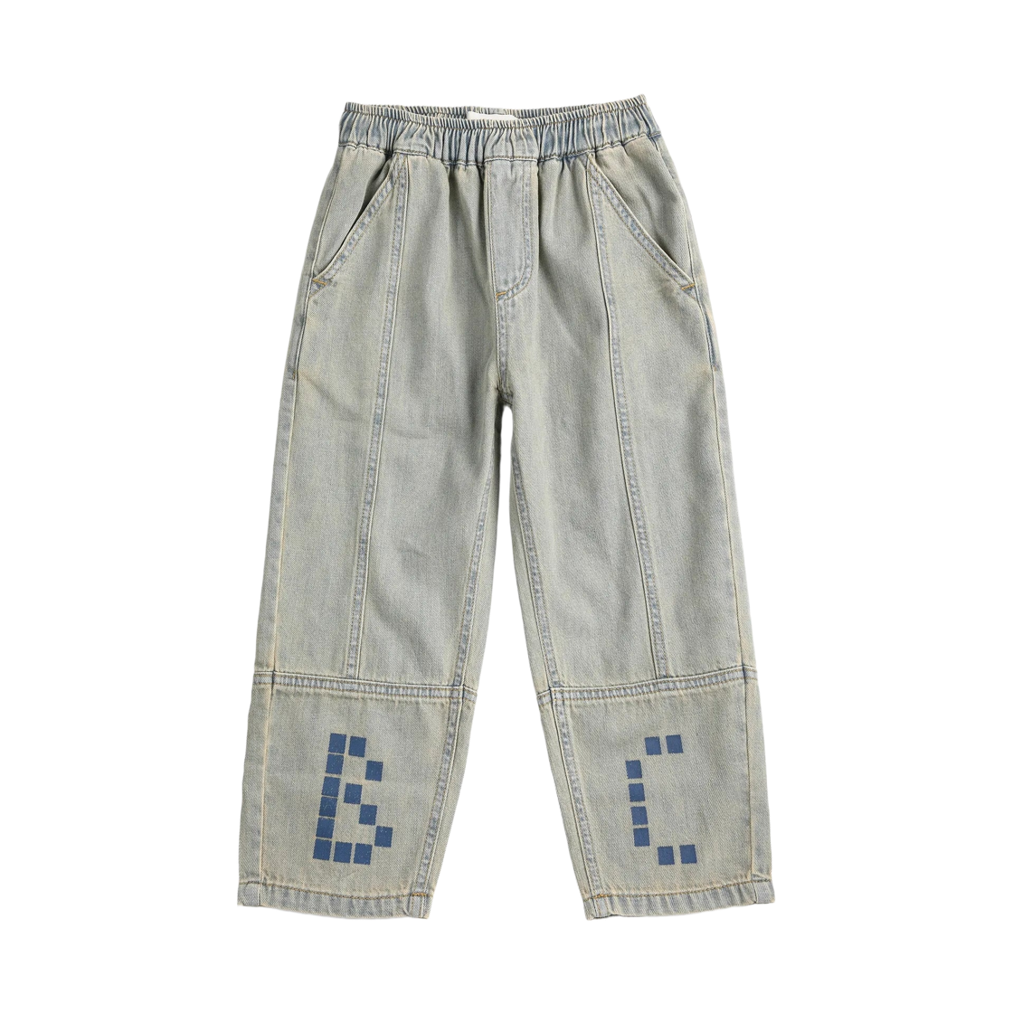 (키즈) 보보쇼즈 스퀘어 데님 팬츠 프러시안 블루((Kids) Bobo Choses Square Denim Pants Prussian Blue) - 1