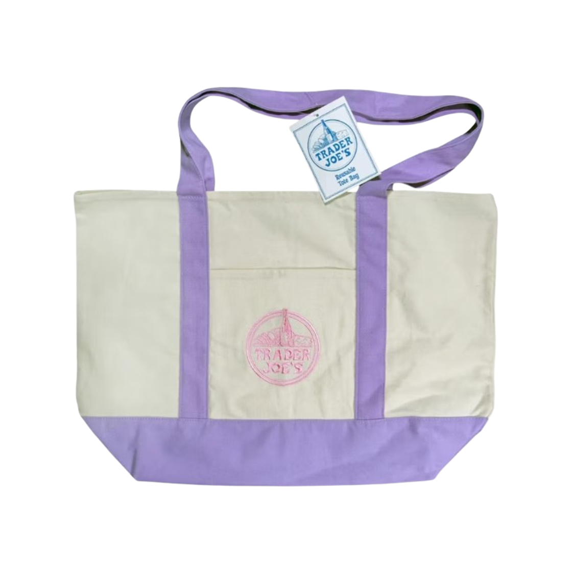 트레이더 조 캔버스 토트백 라벤더(Trader Joe's Canvas Tote Bag Lavender)