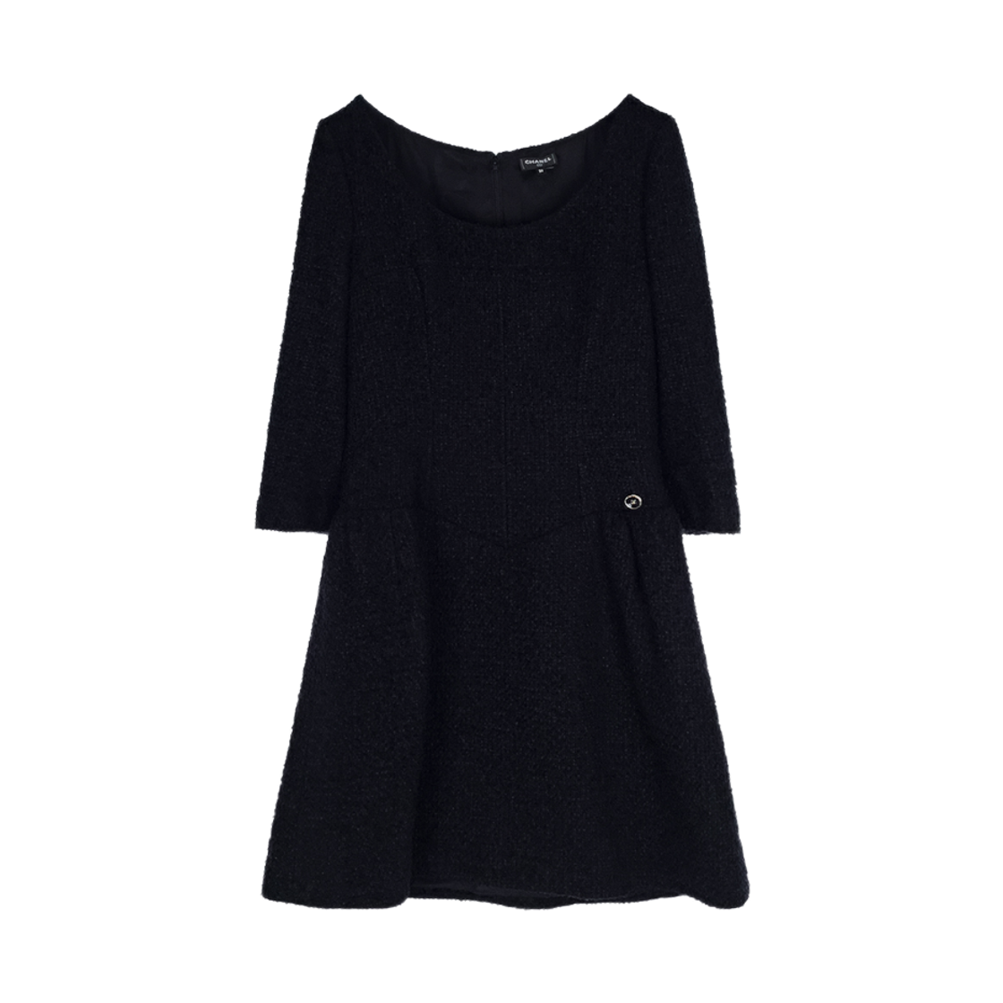 샤넬 25B 트위드 원피스 36 블랙 & 실버 (6ET0760)(Chanel 25B Tweed Dress Black & Silver 6ET0760) - 1
