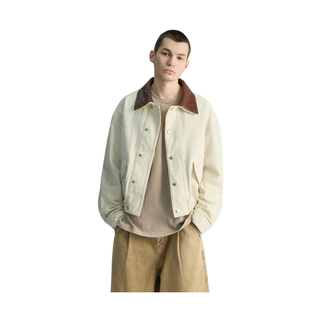 이로 이나타 피그먼트 워시드 원턱 숏 팬츠 카키(Iro Inatta Pigment-Washed One-Tuck Short Pants Khaki) - 6
