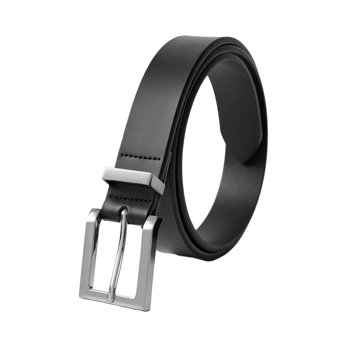누아트스튜디오 클래식 스퀘어 레더 벨트 블랙 실버(NUARTSTUDIO Classic Square Leather Belt Black Silver) - 3
