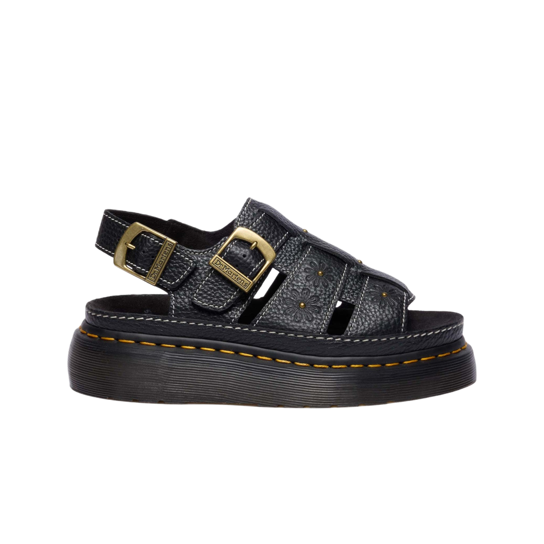 42337001 (W) Dr. Martens Wrenlie Open Toe Flower Black