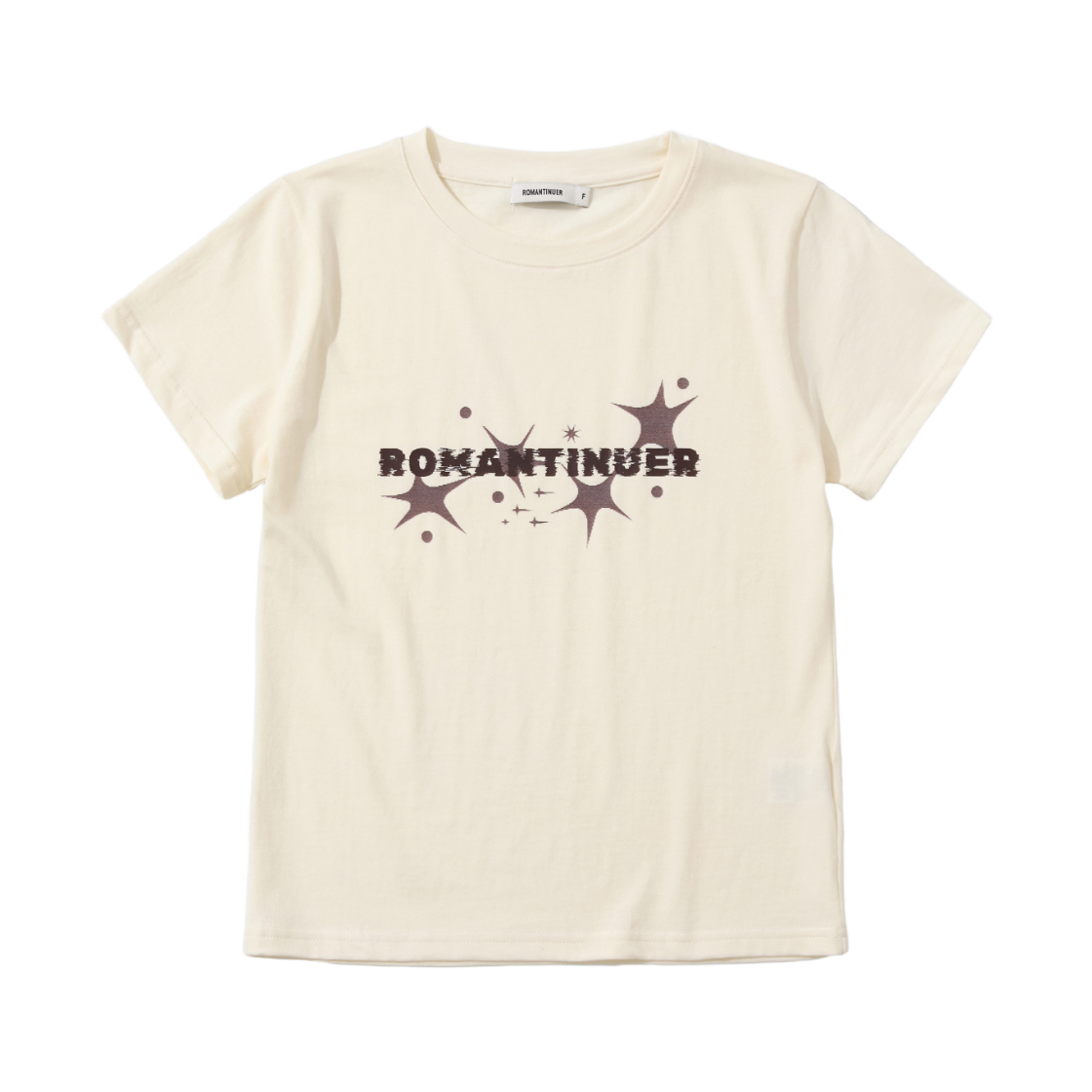 로맨티누어 로고 스파크 티셔츠 아이보리(ROMANTINUER Logo Spark T-Shirt Ivory)
