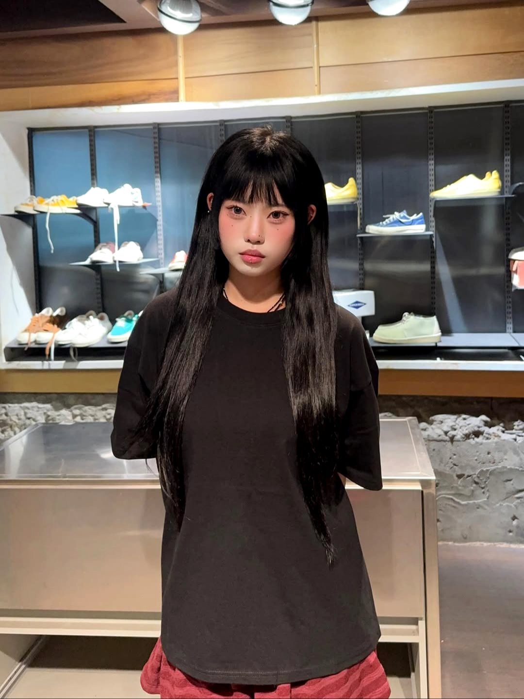 Knitted Cotton Crop T-Shirts Black, Knitted 2PACK Cotton Crop T-Shirts 3 COLOR 착용 스타일 - 2