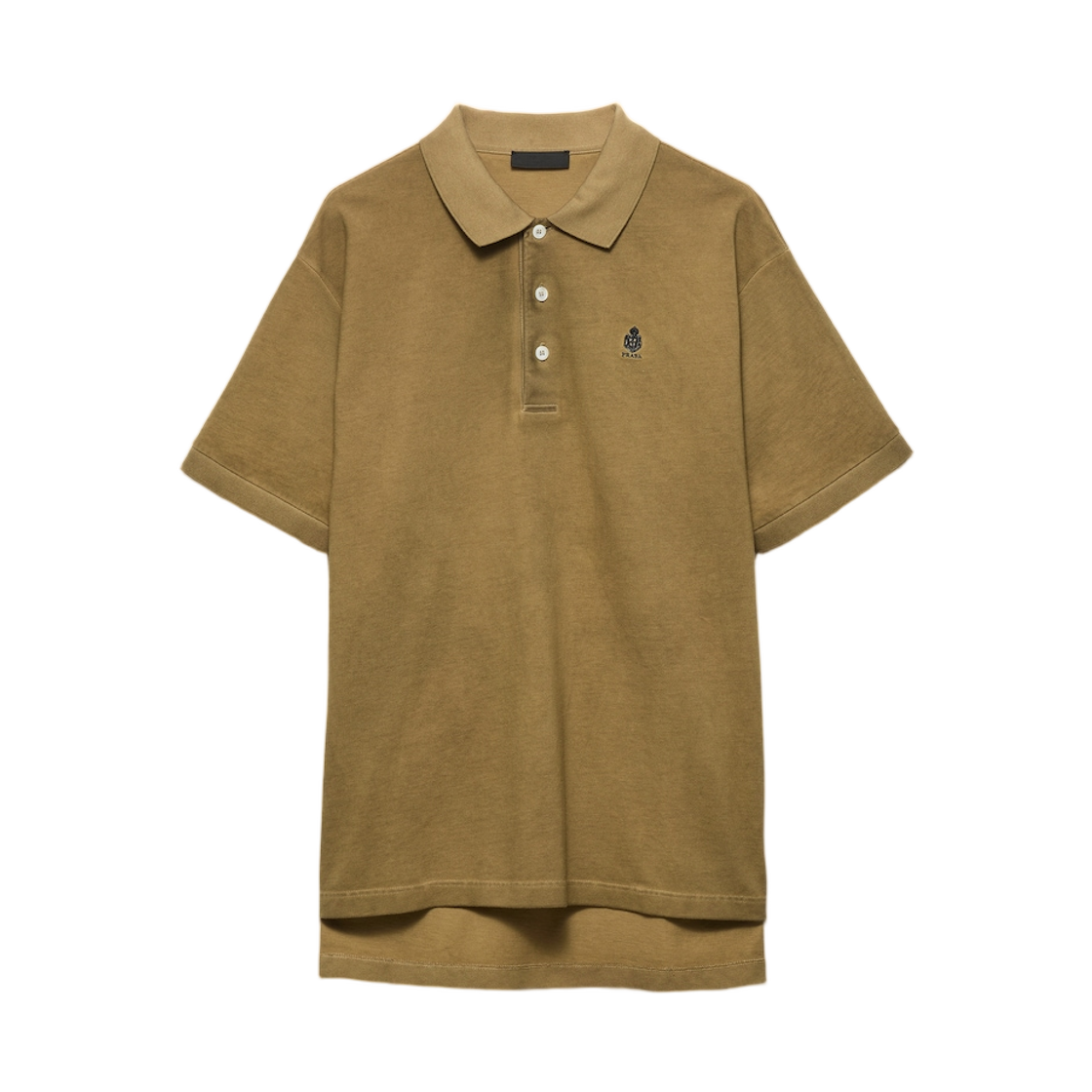 프라다 가먼트 다이드 코튼 폴로 셔츠 커피(Prada Garment-Dyed Cotton Polo Shirt Coffee) - 1