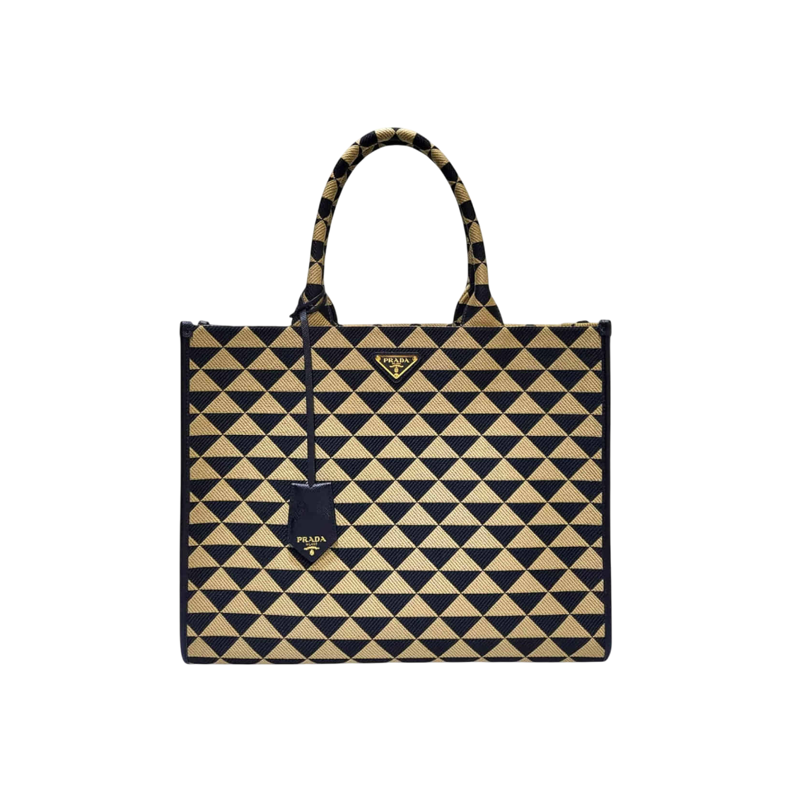ITNHLA35IC8C Prada Symbol Embroidered Fabric Large Tote Bag