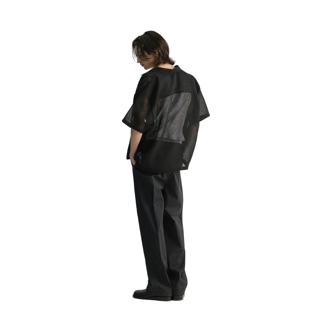 이로 거즈 오간자 레이어드 반팔 셔츠 블랙(Iro Gauze Organza Layered Short Sleeve Shirt Black) - 5