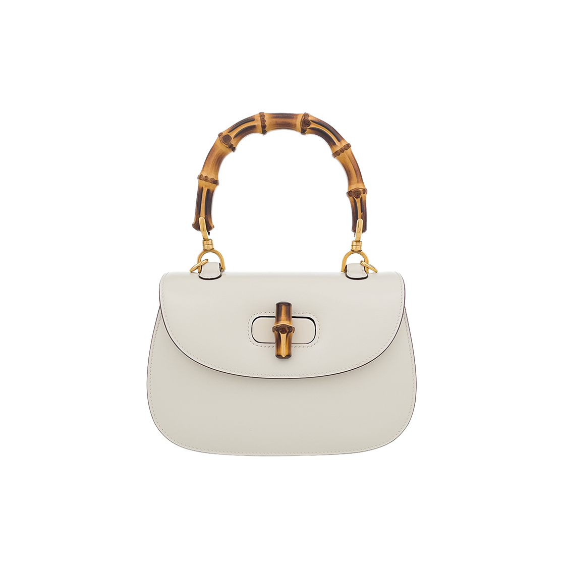 ITBOKJE95OSS Gucci Bamboo 1947 Small Handbag in White Gold Hardware