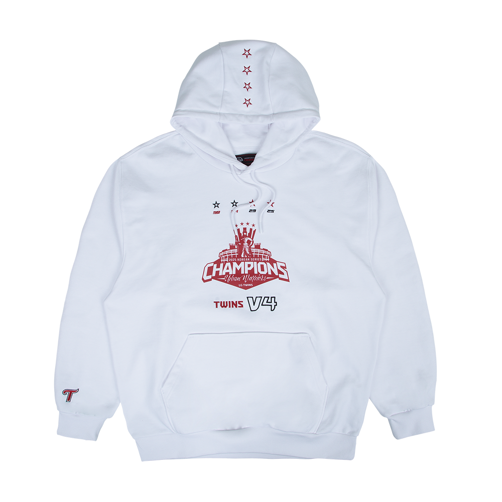 엘지 트윈스 컬렉션 2025 통합우승 후드티셔츠 화이트(LG TWINS Collection 2025 Championship Hoodie WHITE)