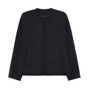 Solid Homme Round Neck Tweed Jacket Black - 26SS
