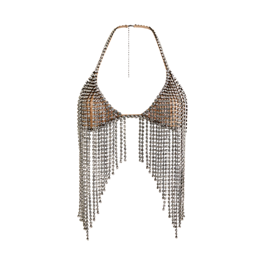 (W) 에이치앤엠 x 스텔라 맥카트니 크리스탈 디테일 브라 탑 베이지((W) H&M x Stella McCartney Crystal-Detail Bra Top Beige)