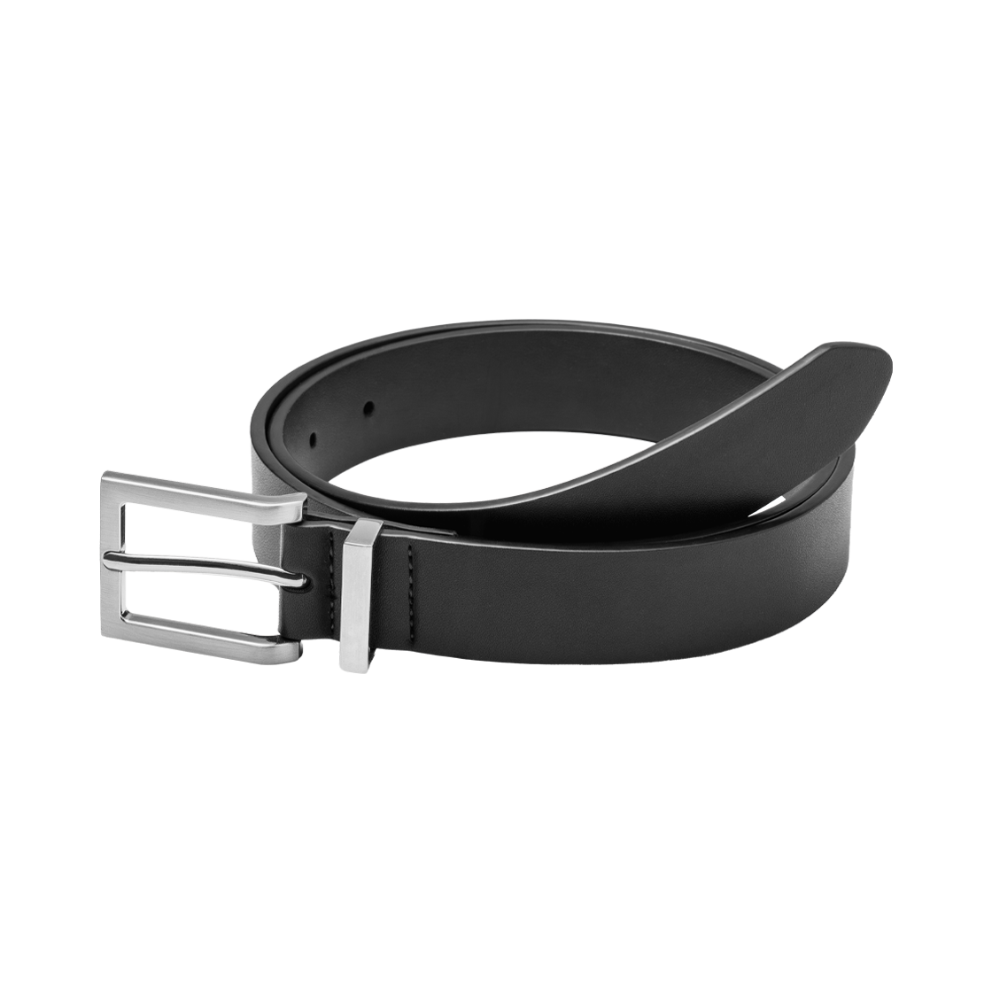 누아트스튜디오 클래식 스퀘어 레더 벨트 블랙 실버(NUARTSTUDIO Classic Square Leather Belt Black Silver)