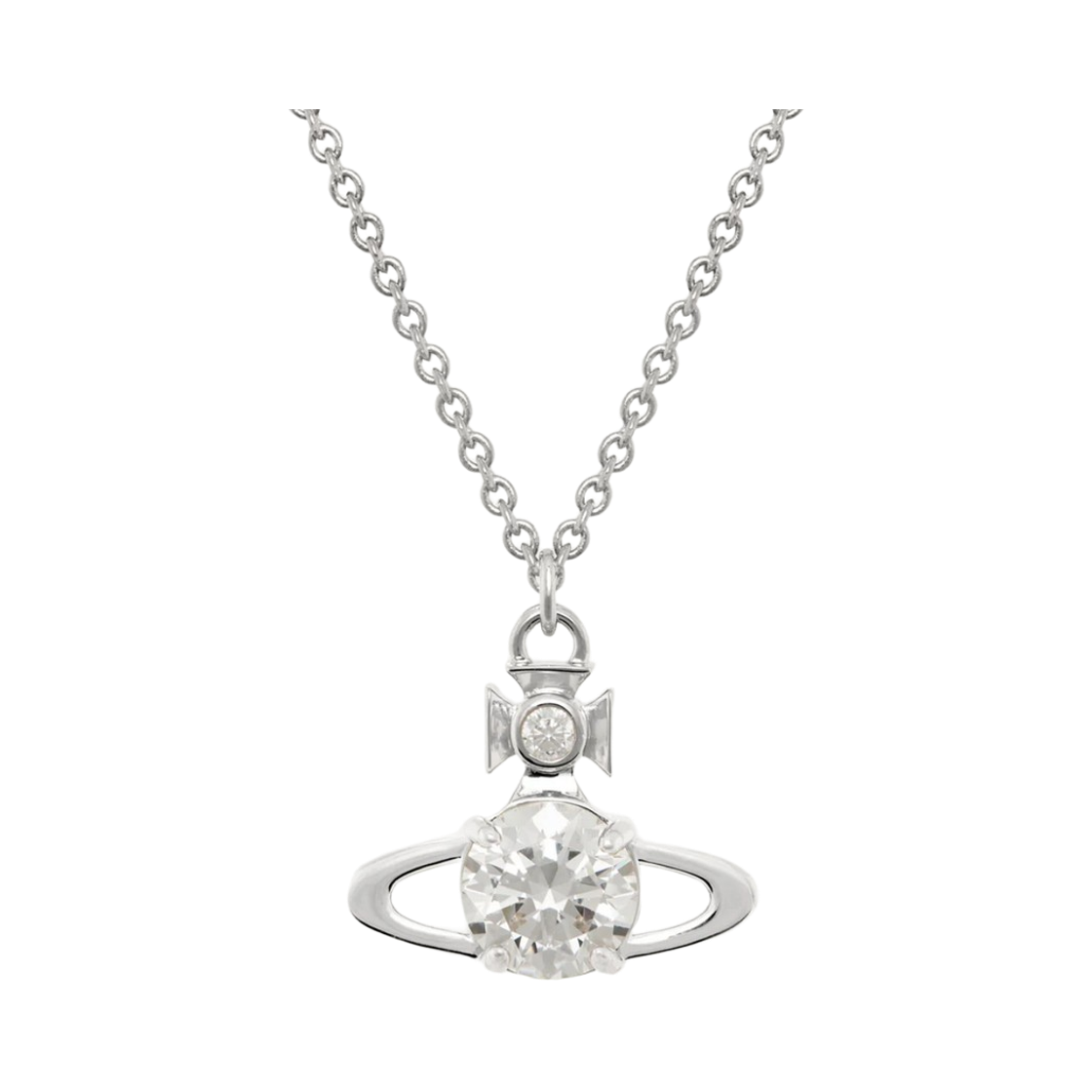 630203GL-02P102 (W) Vivienne Westwood Reina Large Pendant Necklace Silver