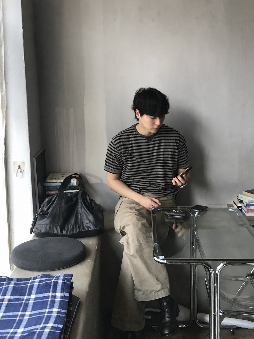 Kinchi Shower - 808 (a) Black 착용 스타일 - 1