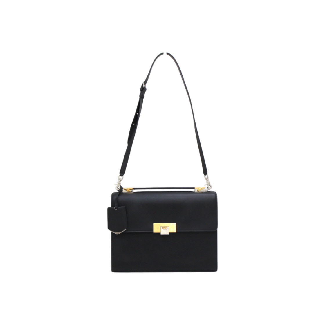 ITIP9A6PUG52 Balenciaga 370627 Black Leather Rhyther City Tote & Shoulder Bag