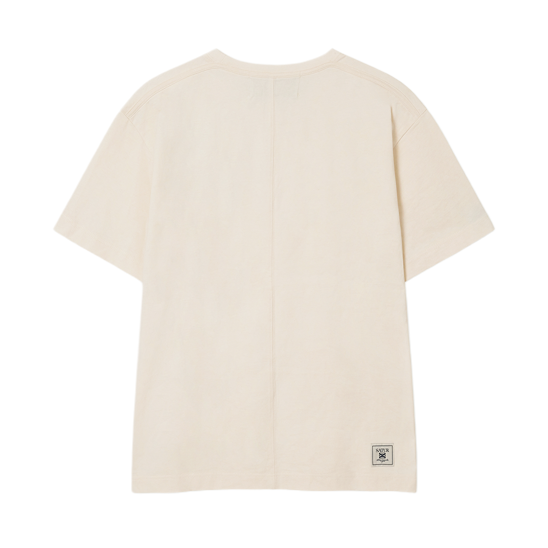 세터 플로잉 스몰 로고 반팔 티셔츠 크림(SATUR Flowing Small Logo T-Shirt Cream) - 2