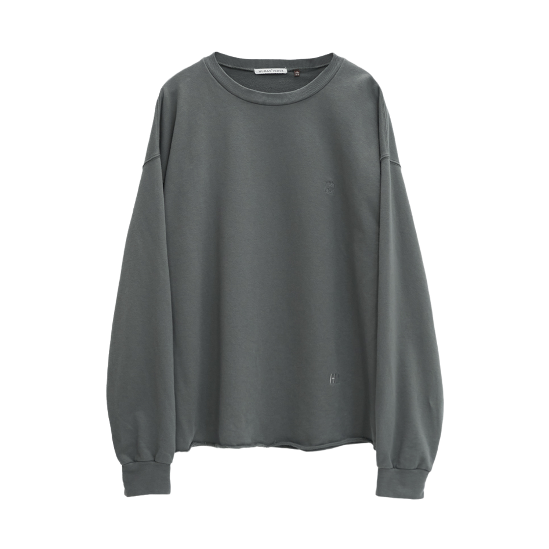 HM4ETL2101GC Polyteru Human Index Human Loosed Sweatshirt Washed Green
