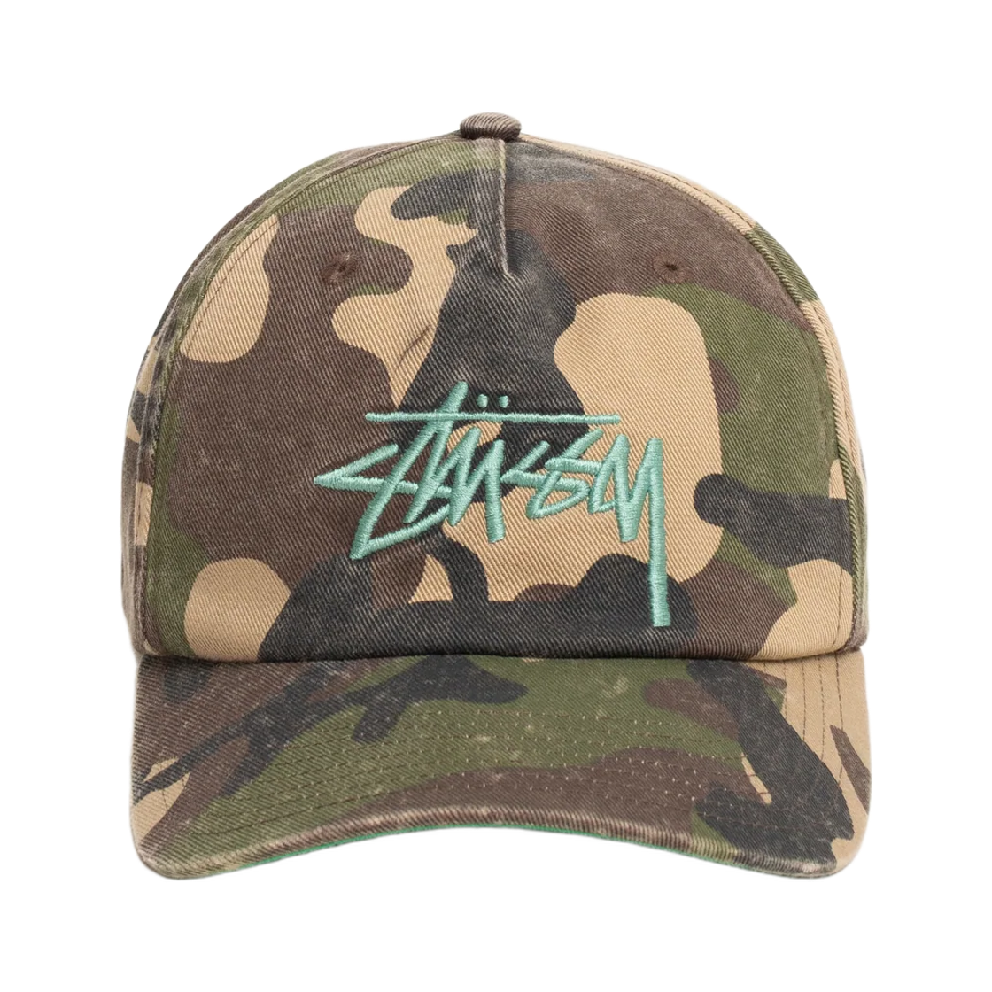 1311209 Stussy Mid-Depth Big Stock Snapback Woodland Camo