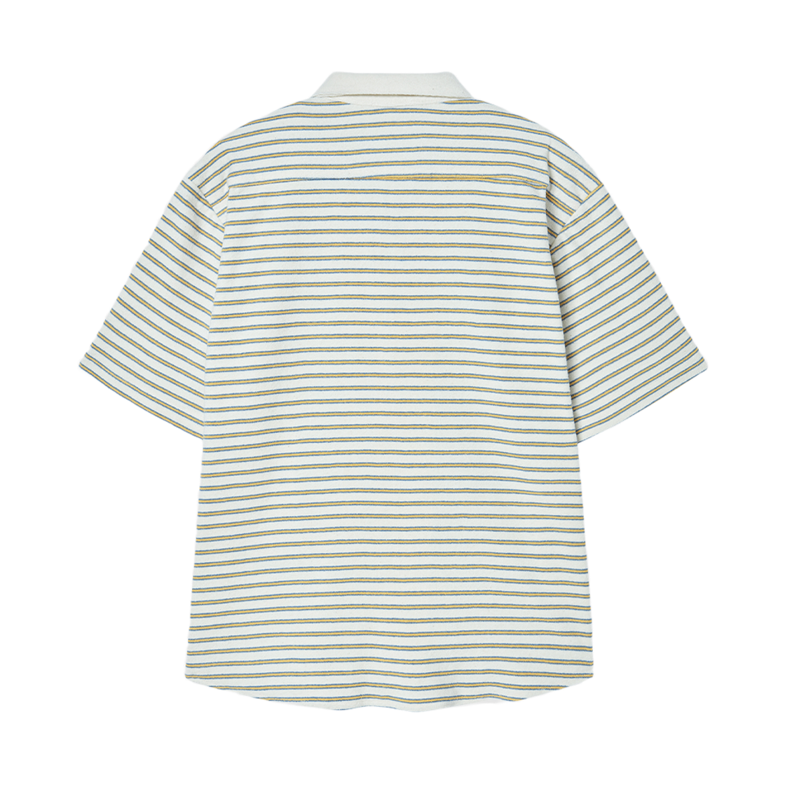 엔 아카이브 타월링 페브릭 스트라이프 오픈 카라 반팔 셔츠 옐로우(N ARCHIVE Toweling Fabric Stripe Open Collar Shirts Yellow) - 2