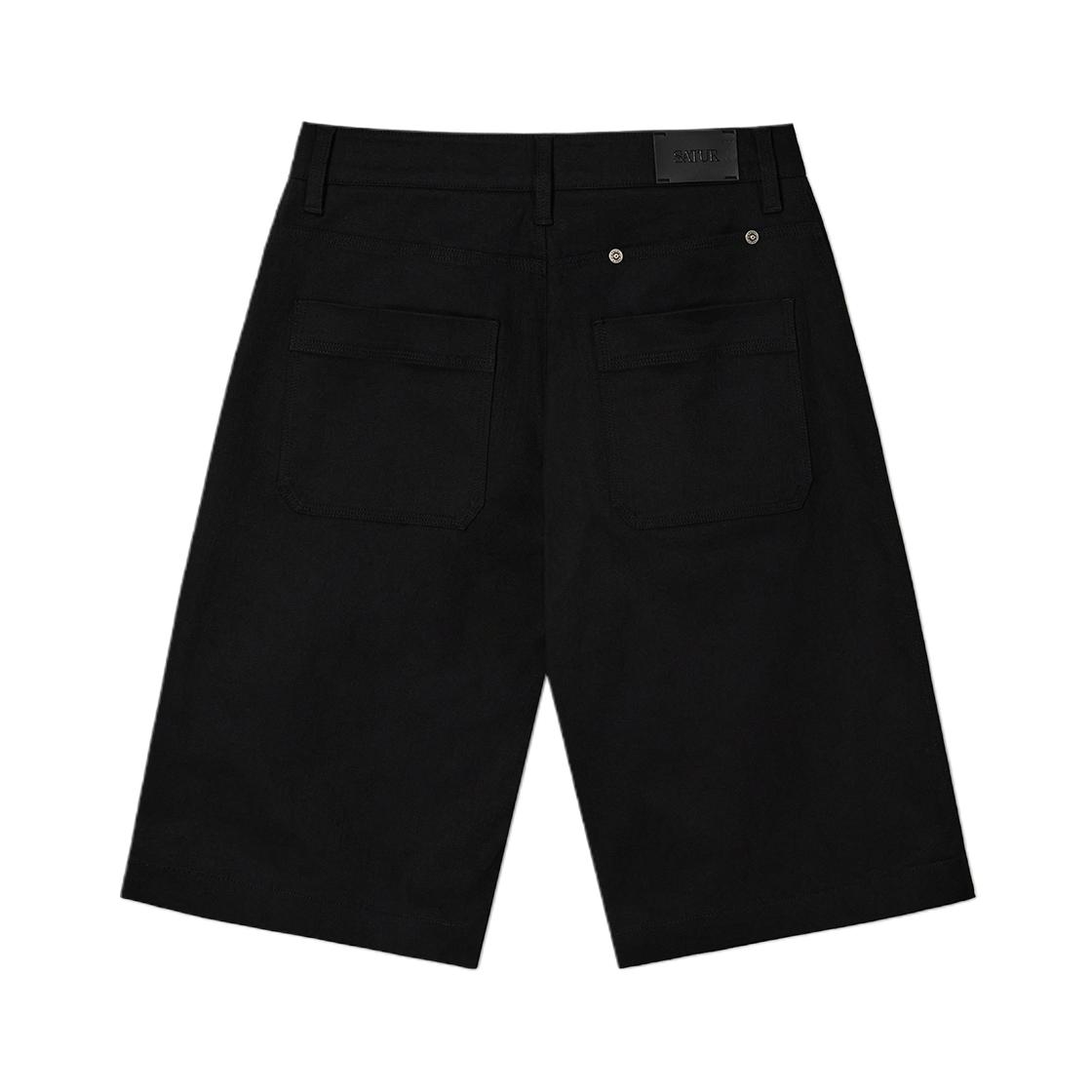 세터 우먼 스티치 코튼 버뮤다 팬츠 블랙(SATUR W Stitch Cotton Bermuda Pants Black) - 2