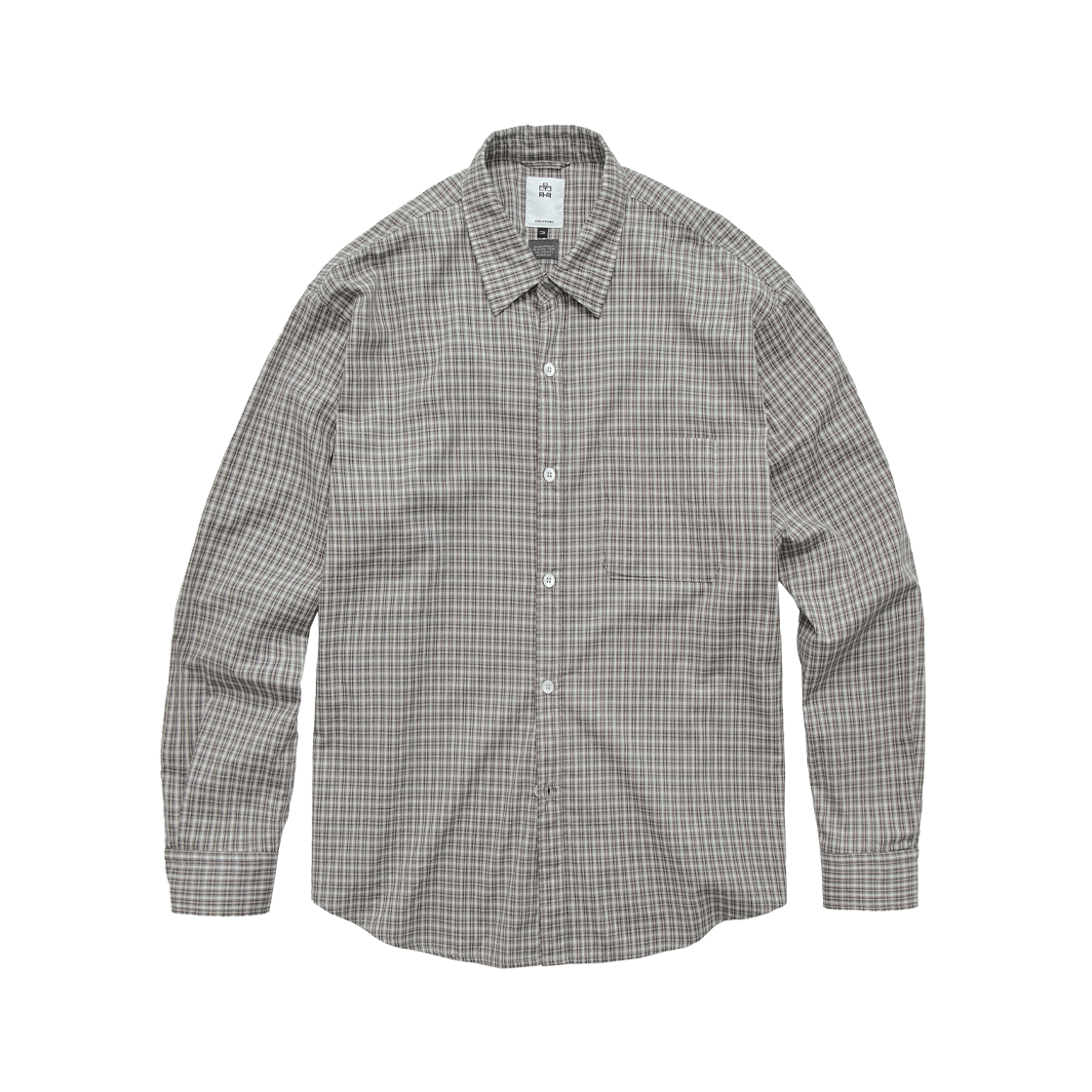 폴리테루 루즈드 체크 셔츠 그레이 베이지(Polyteru Loosed Check Shirts Gray Beige) - 1