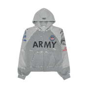 Protocol Index Reconstructed Zip Hoodie Melange Grey