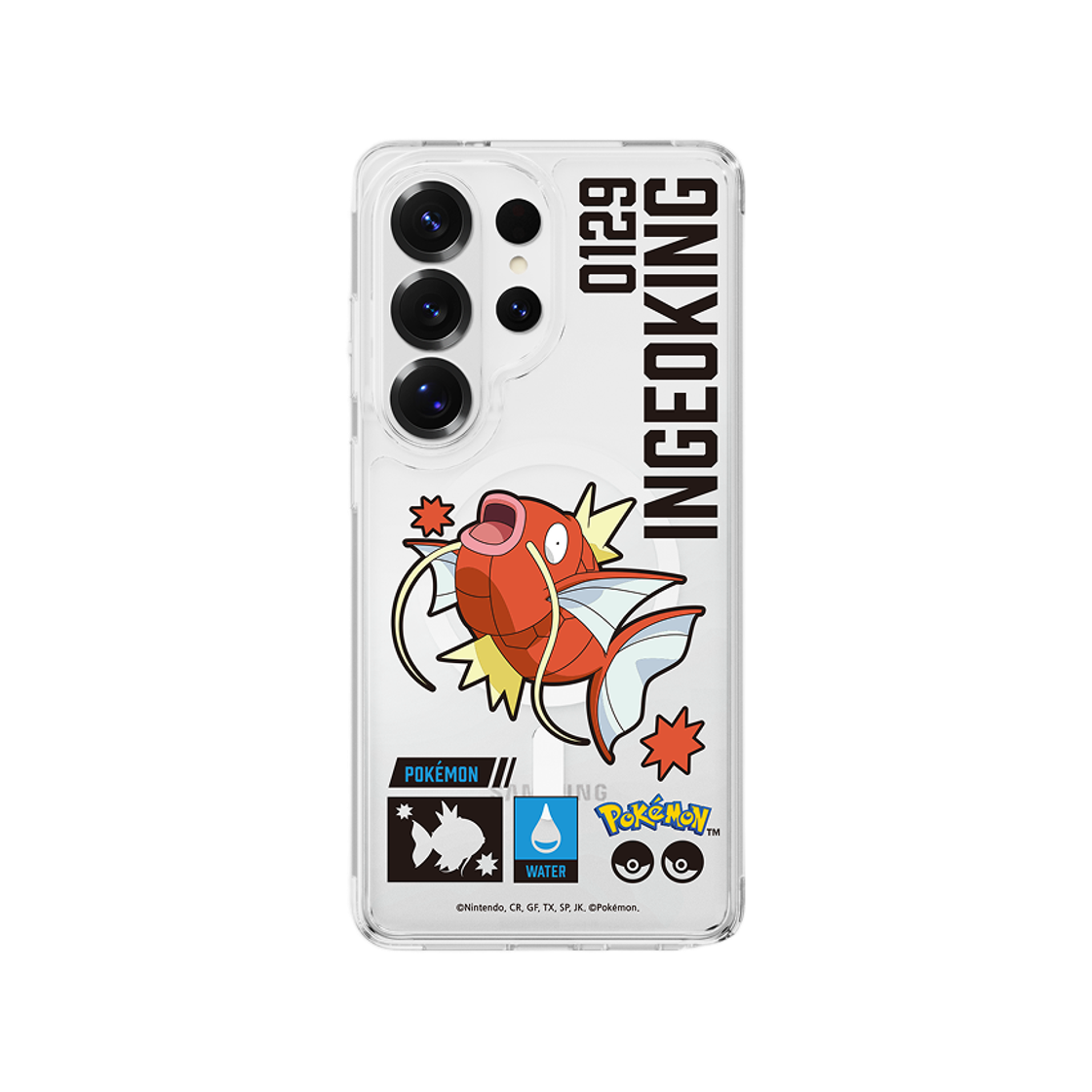 에스엘비에스 포켓몬 잉어킹 인덱스 클리어 마그넷 케이스 for Galaxy S26 Series(SLBS Pokémon Magikarp Index Clear Magnet Case for Galaxy S26 Series)