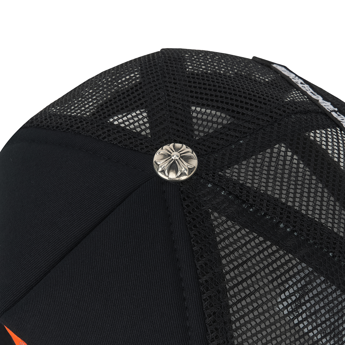 크롬하츠 세메터리 트러커 햇 블랙 오렌지 (스크롤 라벨 버전)(Chrome Hearts Cemetery Trucker Hat Black Orange (Scroll Label Ver.)) - 5