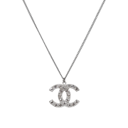 Chanel Cubic CC Silver Necklace A-B56029