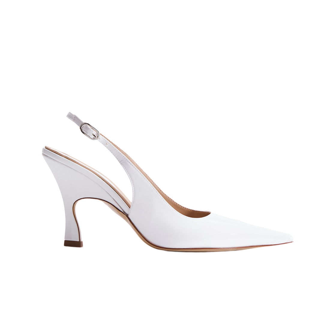 (W) 에이치앤엠 x 스텔라 맥카트니 포인티드 슬링백 슈즈 화이트((W) H&M x Stella McCartney Pointed Slingback Shoes White) - 1
