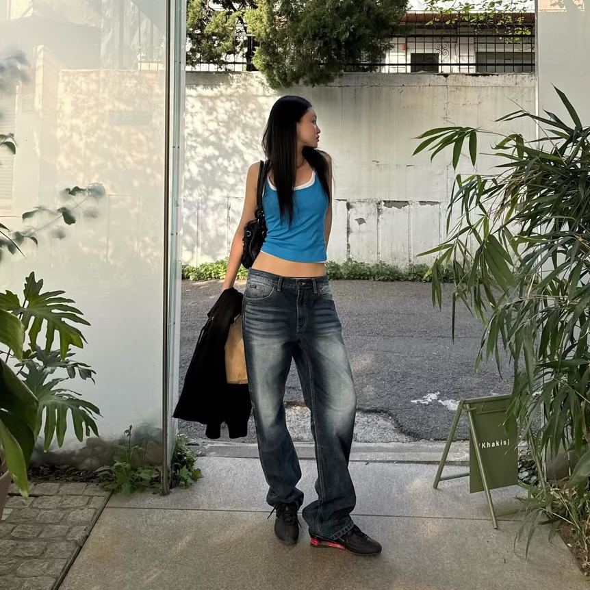 ersco Wahed Regular Jeans Deep Blue 착용 스타일 - 1