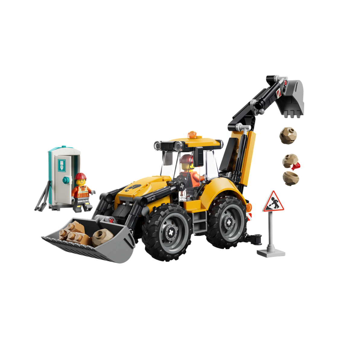 60480 Lego City Yellow Backhoe Loader