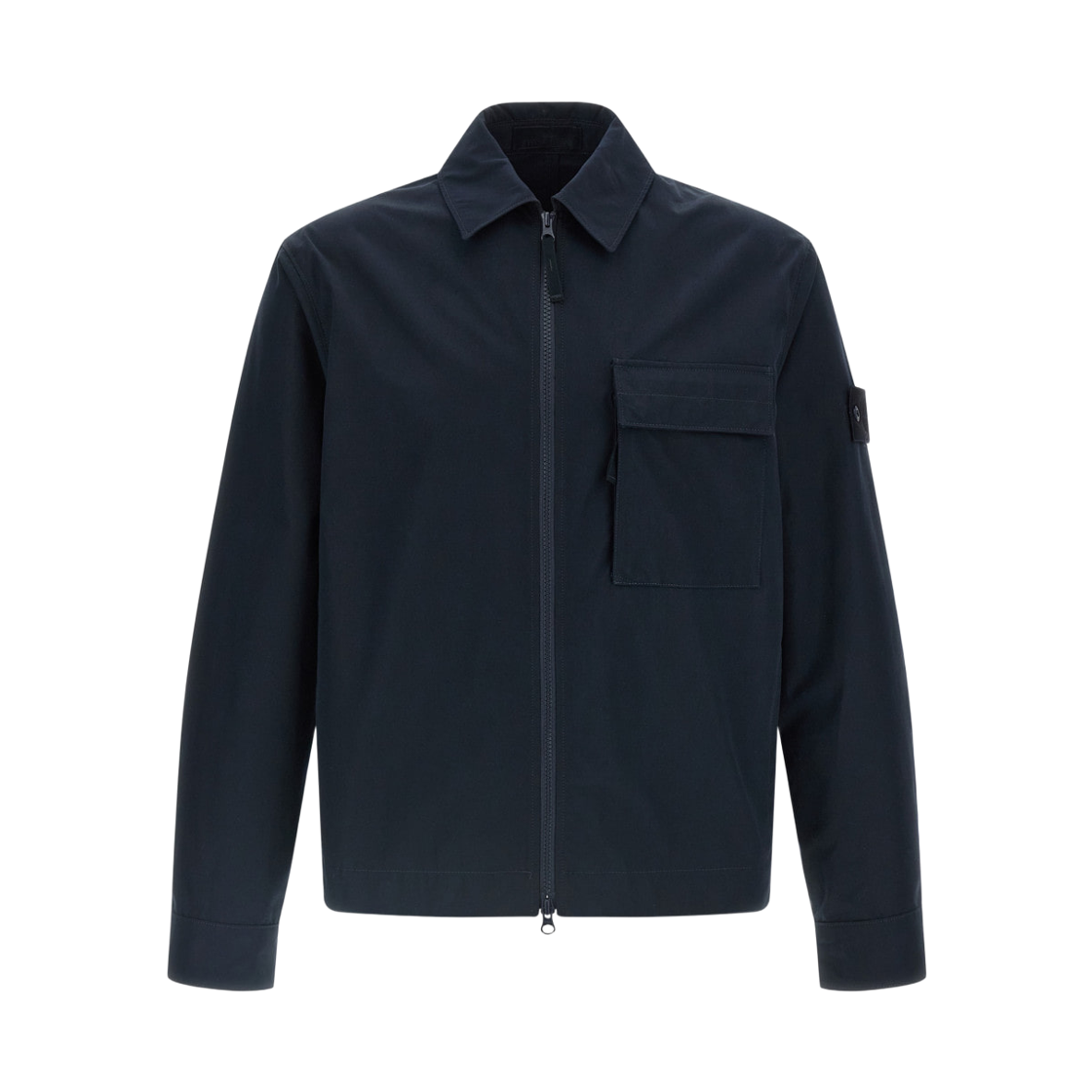 K2S1512000-18S00F1-V0020 Stone Island 1200018 Weatherproof Cotton Canvas Ghost Comfort-Fit Overshirt Navy Blue - 25FW