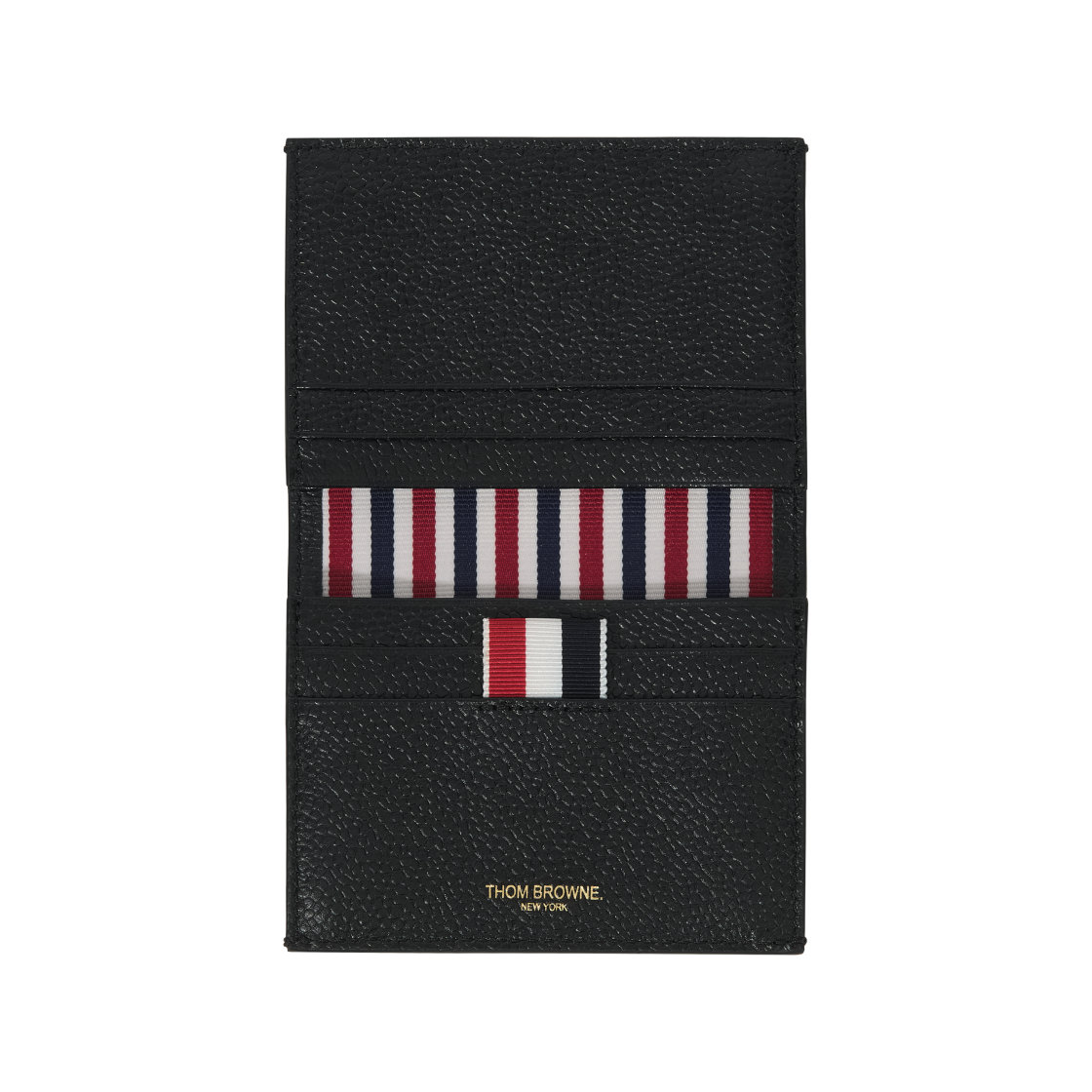 톰브라운 페블 그레인 레더 더블 카드 홀더 블랙(Thom Browne Pebble Grained Leather Double Card Holder Black) - 3