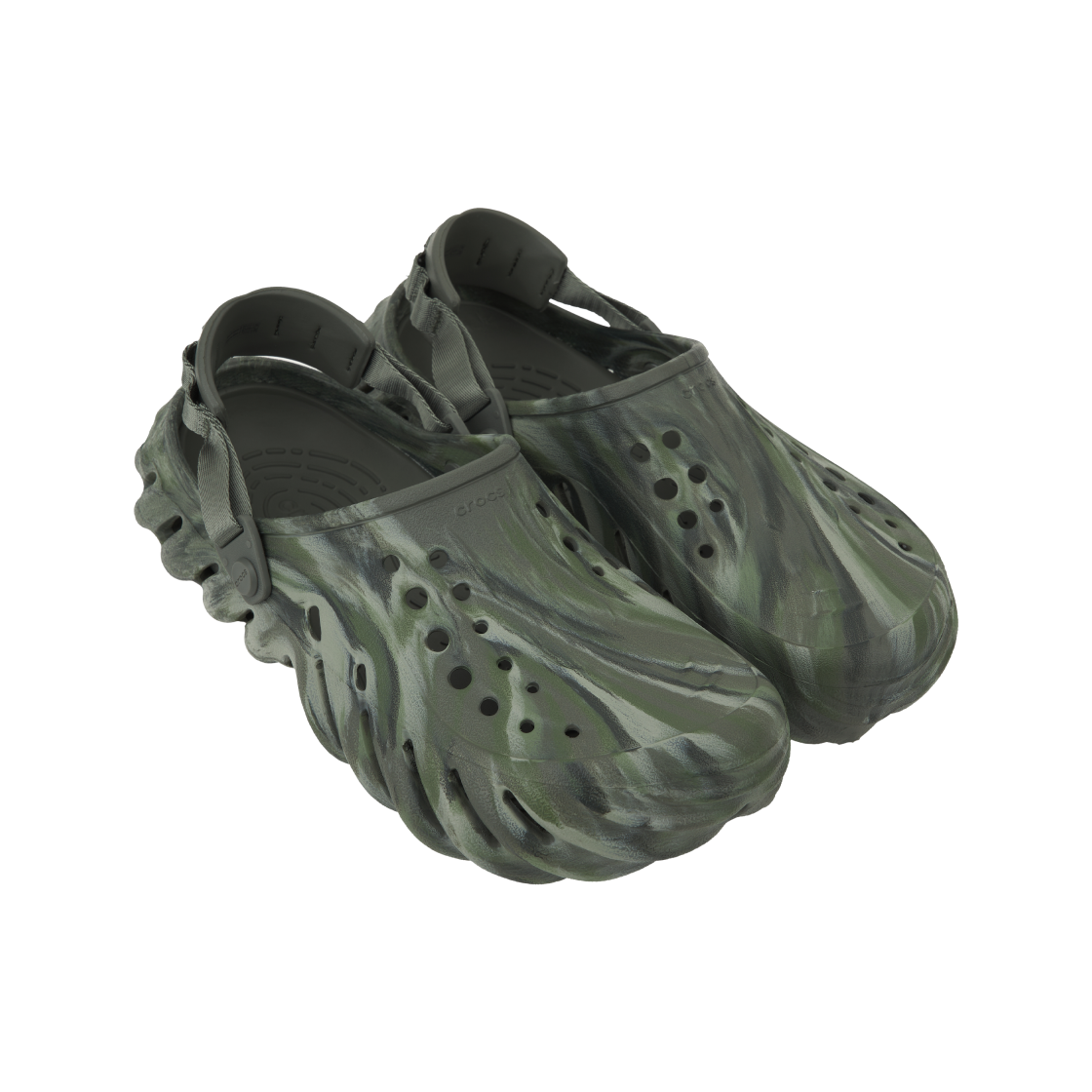 크록스 에코 마블드 클로그 더스티 올리브 멀티(Crocs Echo Marbled Clog Dusty Olive Multi) - 4