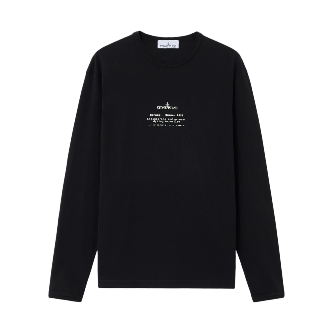 L1S1521000-03S0292-V0029 Stone Island 2100003 Organic Cotton Jersey Regular-Fit Long-Sleeve T-Shirt with Stone Print Black - 26SS