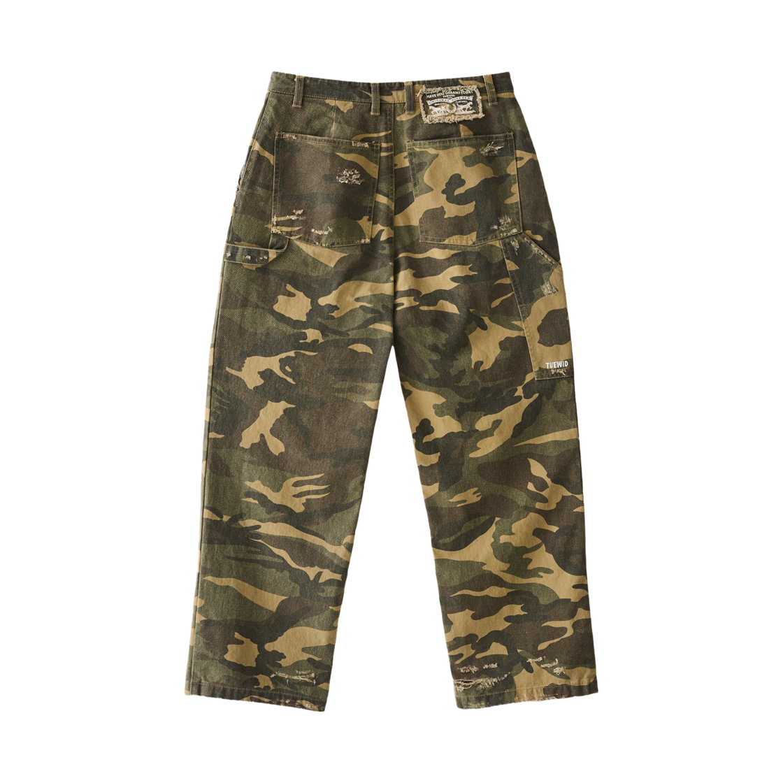 투위드 디스트레스 면 카펜터 카고바지(Tuewid distressed cotton carpenter pants in camouflage) - 2
