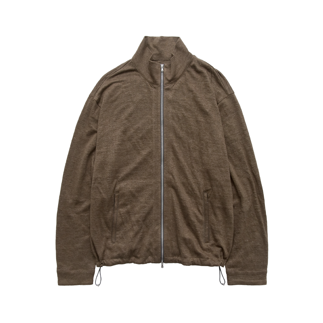 폴리테루 실키 린넨 저지 집업 토프(Polyteru Silky Linen Jersey Zip Up Taupe)