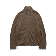 Polyteru Silky Linen Jersey Zip Up Taupe