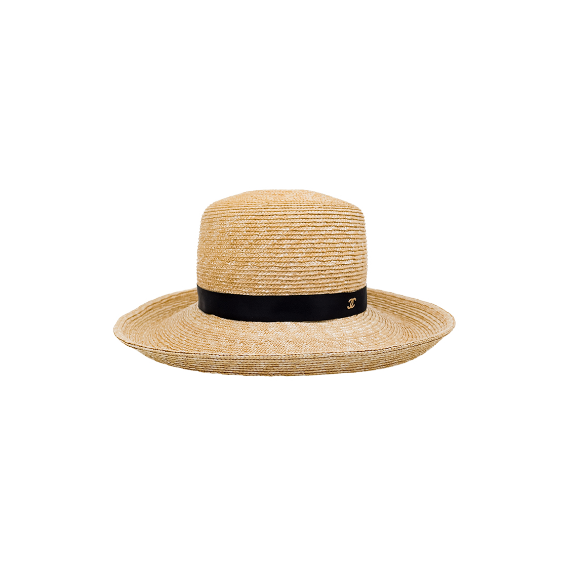 ITLW4F87D3A2 Chanel 23C Rafia Ribbon Bucket Hat Beige & Black