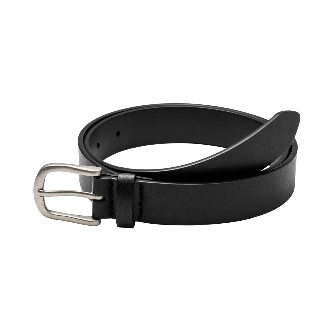 누아트스튜디오 베이직 라운드 레더 벨트 블랙 스크레치실버(NUARTSTUDIO Basic Round Leather Belt Black Scratch Silver)