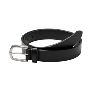 NUARTSTUDIO Basic Round Leather Belt Black Scratch Silver