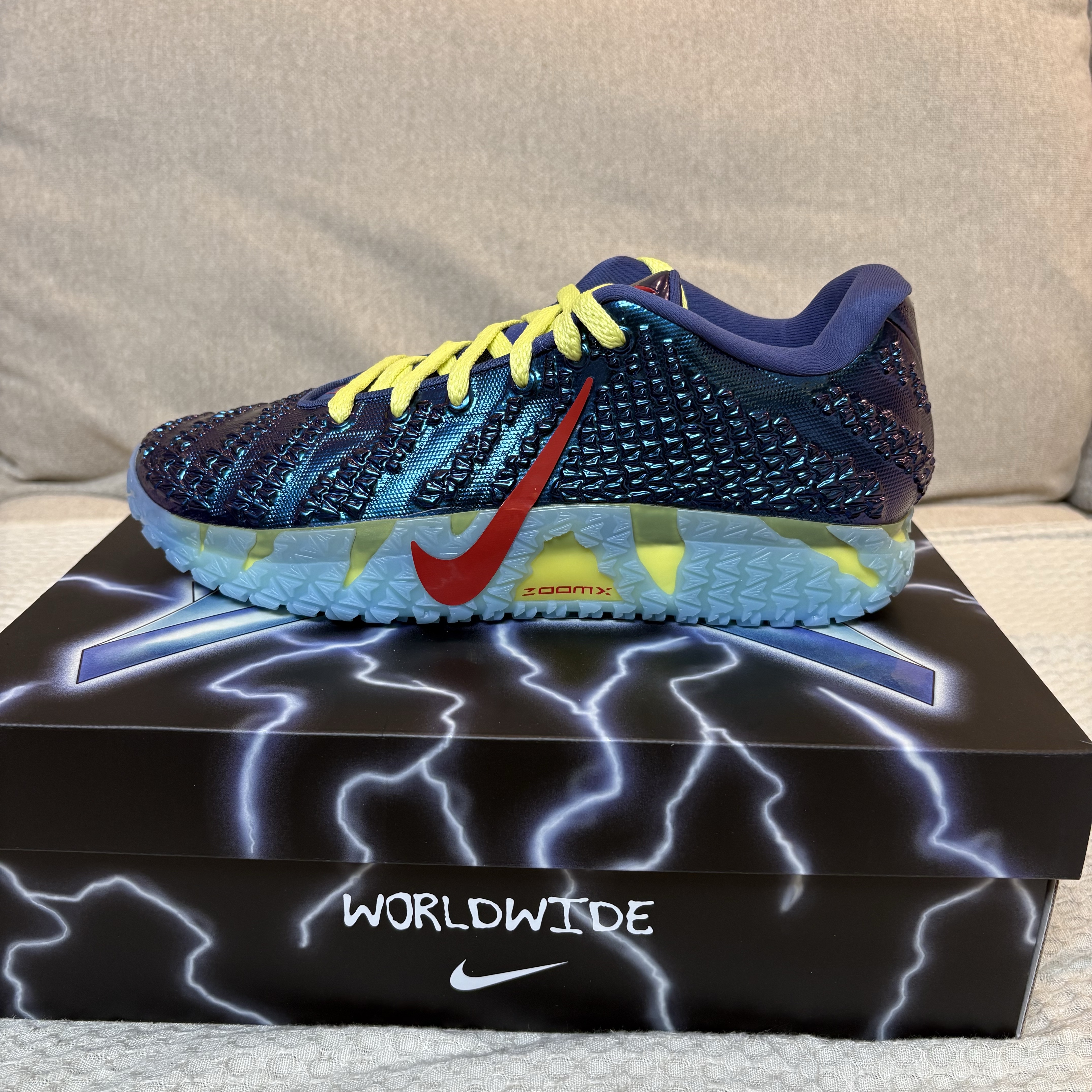 Nike Ja 3 EP Blue Chill Fire Red 착용 스타일 - 2
