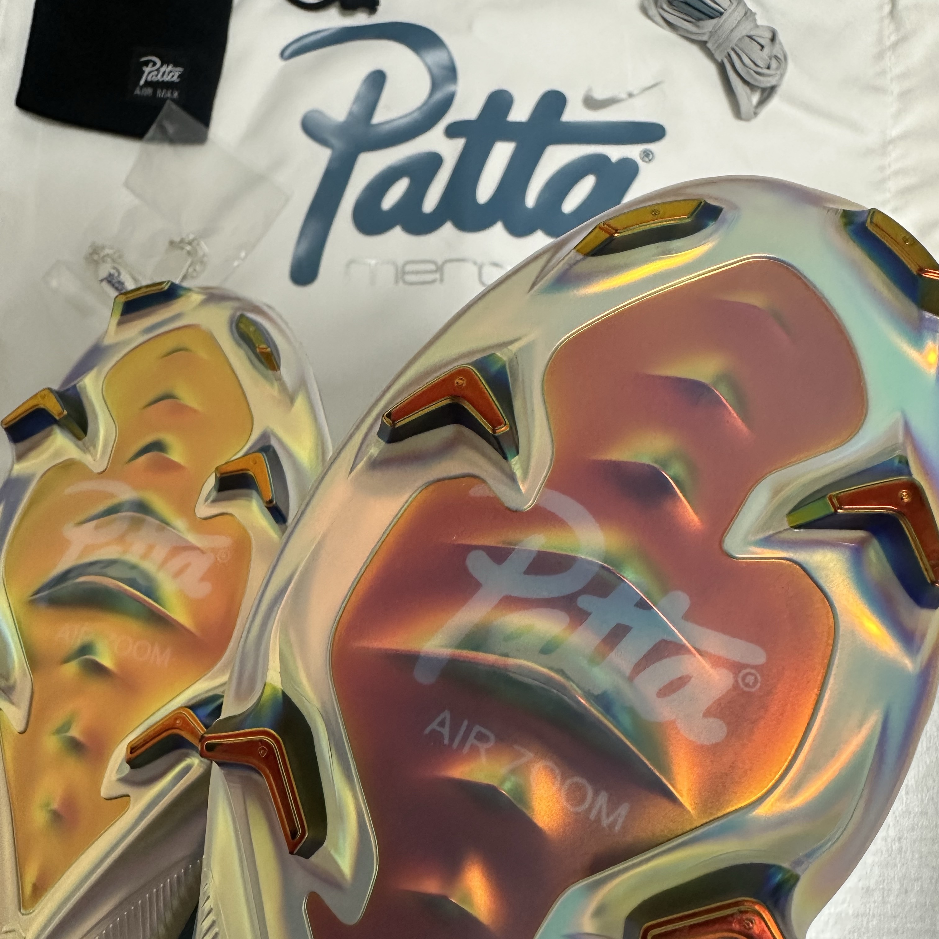 Nike x Patta Mercurial Zoom Vapor 16 Elite FG SE Noise Aqua and Metallic Silver 착용 스타일 - 1