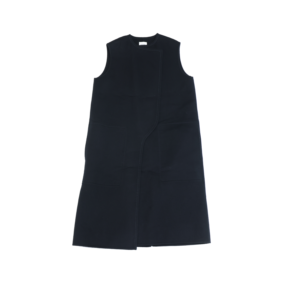 IT8VFMN9WSDW Hermes H990118DA Long Cashmere Vest Jacket in Black
