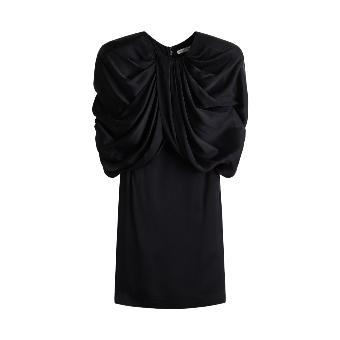 (W) 에이치앤엠 x 스텔라 맥카트니 드레이프 새틴 미니 드레스 블랙((W) H&M x Stella McCartney Draped Satin Mini Dress Black) - 1