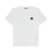 Stone Island 2100039 60/2 Cotton Jersey Slim Fit T-Shirt with Compass Logo Patch White - 25SS