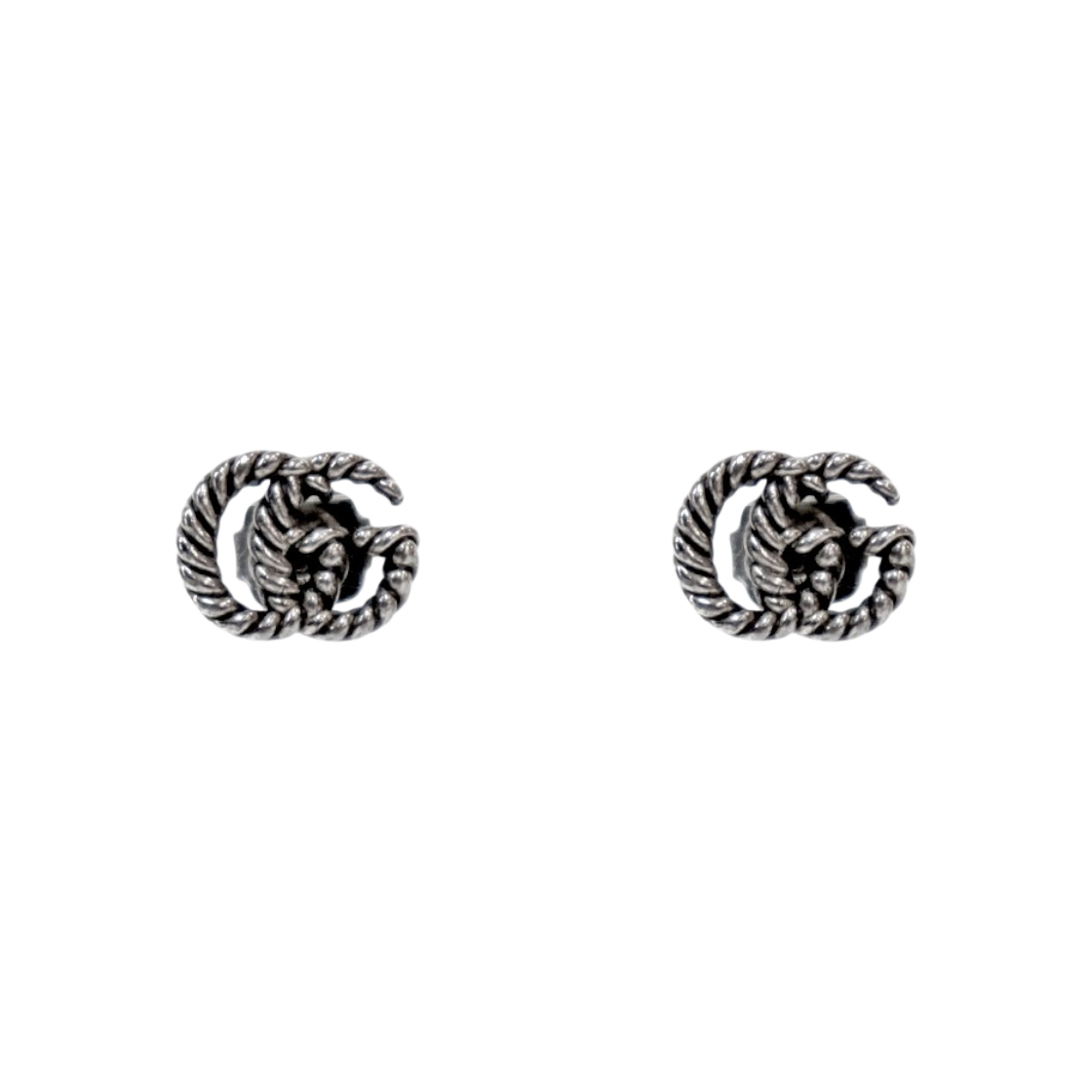 IT9QDA9JFRD8 Gucci Double G Chain Silver Earrings C-B53309