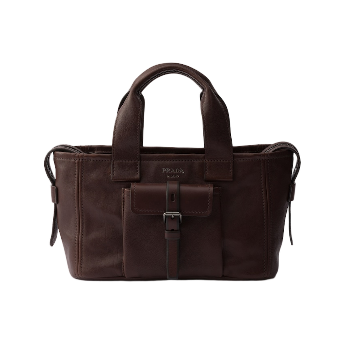 1BG660-2G6F-F0324 Prada Route Medium Leather Tote Bag Cocoa Brown